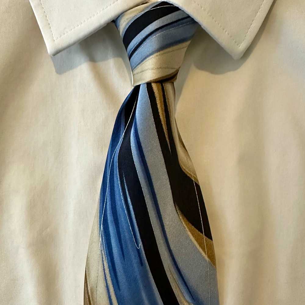 Stacy Adams Blue and Gold Men's Tie * With Pocket Square